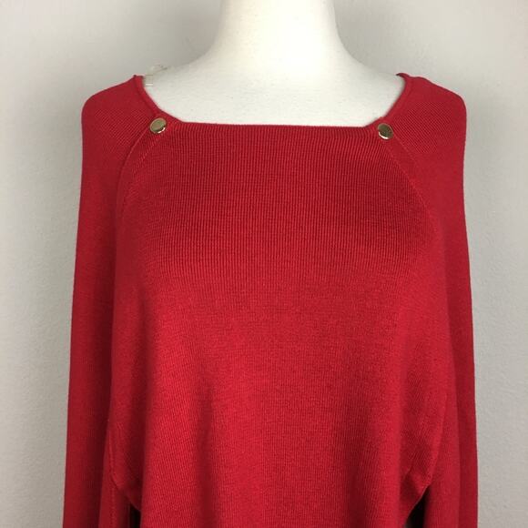 Chico's Red Sweater Cape NWT Poncho S/M - Picture 3 of 8